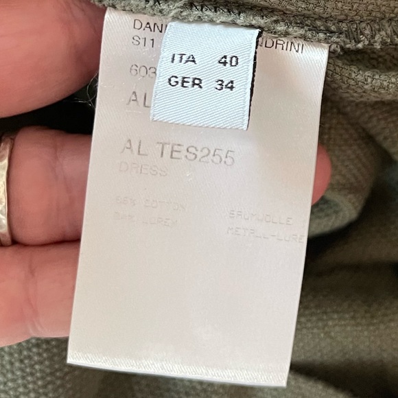 Daniele Alessandrini Olive Green Draped Short Dress Size 40 US Size 4 - Picture 4 of 5